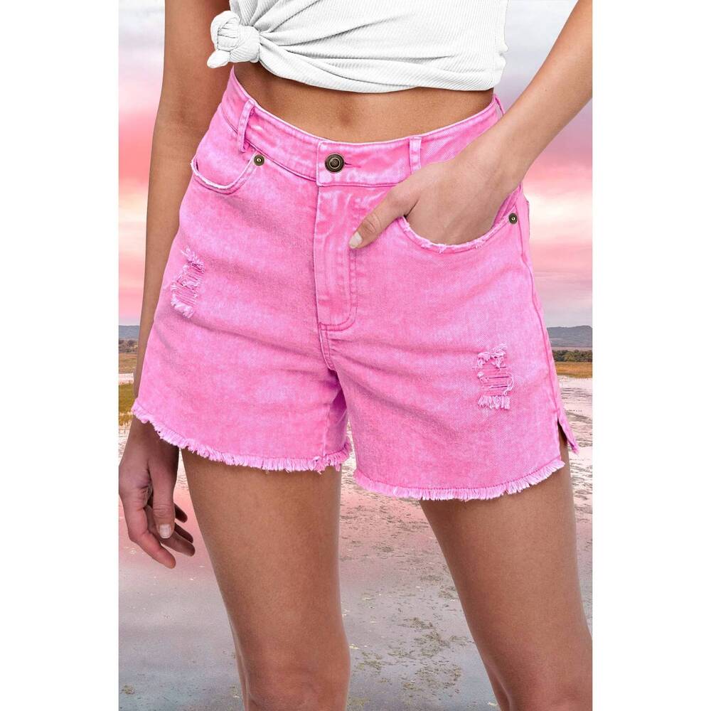 NEW LA MIEL denim shorts in candy pink